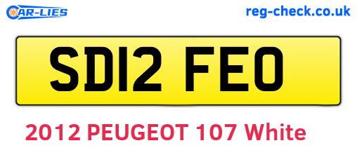 SD12FEO are the vehicle registration plates.