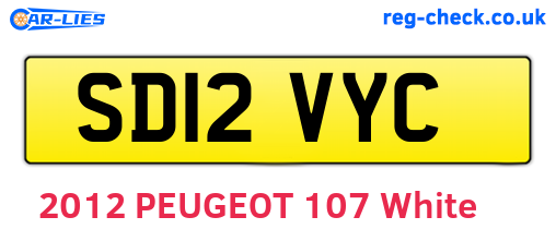 SD12VYC are the vehicle registration plates.