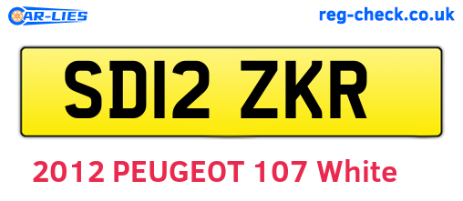 SD12ZKR are the vehicle registration plates.