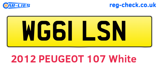 WG61LSN are the vehicle registration plates.