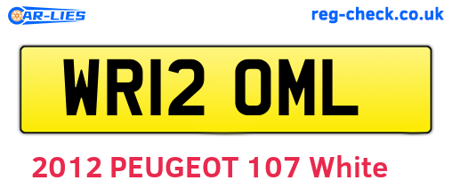 WR12OML are the vehicle registration plates.