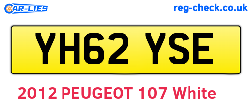 YH62YSE are the vehicle registration plates.