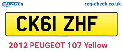CK61ZHF are the vehicle registration plates.
