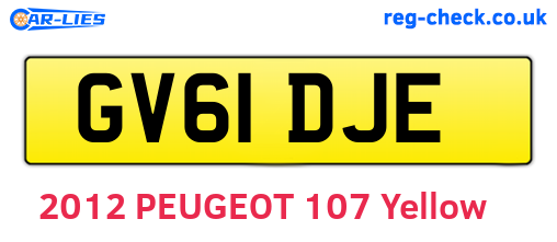 GV61DJE are the vehicle registration plates.