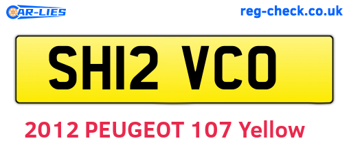 SH12VCO are the vehicle registration plates.