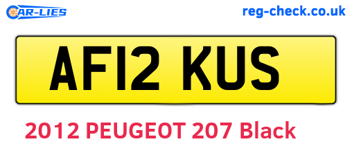 AF12KUS are the vehicle registration plates.