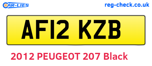 AF12KZB are the vehicle registration plates.
