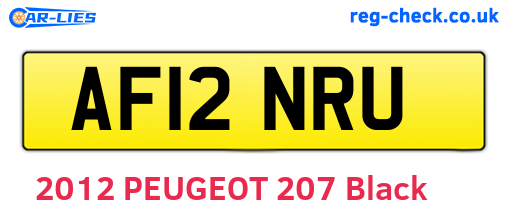 AF12NRU are the vehicle registration plates.