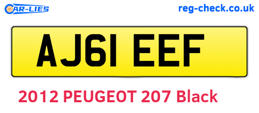 AJ61EEF are the vehicle registration plates.