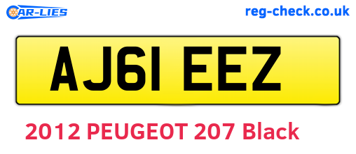 AJ61EEZ are the vehicle registration plates.