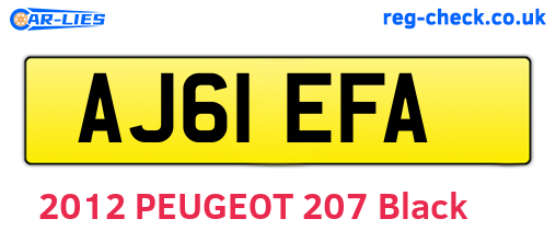 AJ61EFA are the vehicle registration plates.