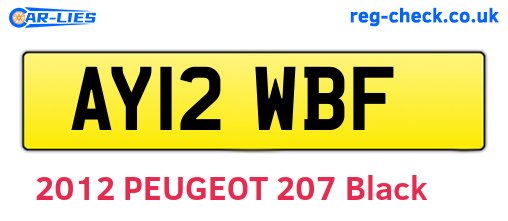 AY12WBF are the vehicle registration plates.