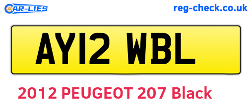 AY12WBL are the vehicle registration plates.
