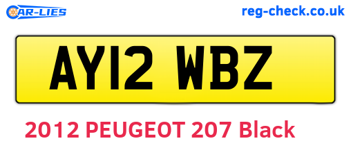 AY12WBZ are the vehicle registration plates.