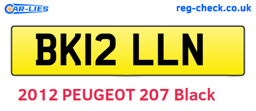 BK12LLN are the vehicle registration plates.