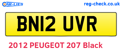 BN12UVR are the vehicle registration plates.