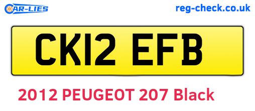 CK12EFB are the vehicle registration plates.
