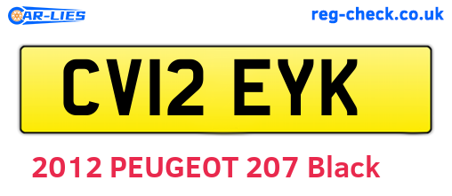 CV12EYK are the vehicle registration plates.