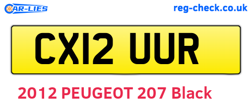 CX12UUR are the vehicle registration plates.