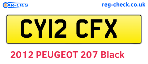 CY12CFX are the vehicle registration plates.