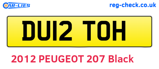 DU12TOH are the vehicle registration plates.