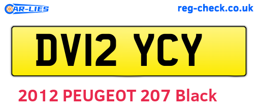 DV12YCY are the vehicle registration plates.