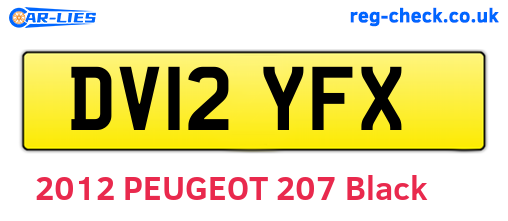 DV12YFX are the vehicle registration plates.