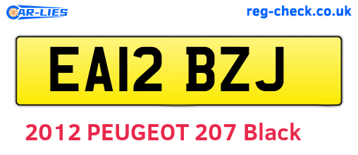EA12BZJ are the vehicle registration plates.