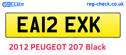 EA12EXK are the vehicle registration plates.