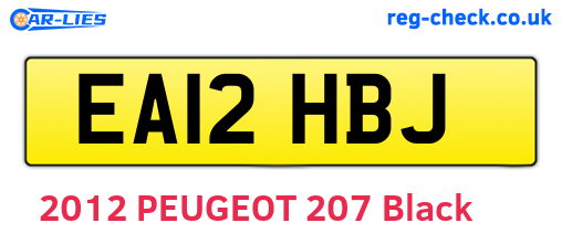 EA12HBJ are the vehicle registration plates.