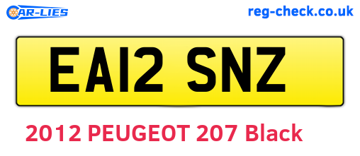 EA12SNZ are the vehicle registration plates.