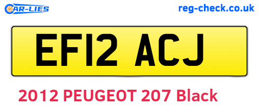 EF12ACJ are the vehicle registration plates.