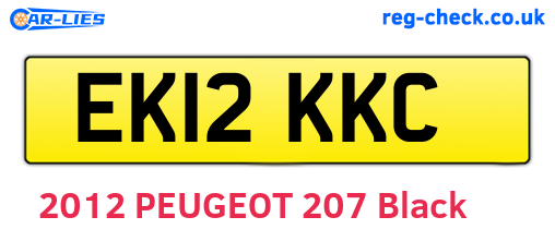 EK12KKC are the vehicle registration plates.