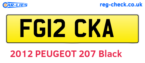 FG12CKA are the vehicle registration plates.