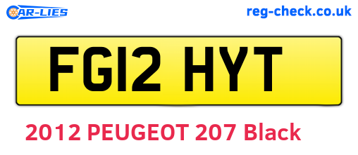 FG12HYT are the vehicle registration plates.