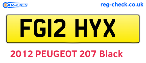 FG12HYX are the vehicle registration plates.