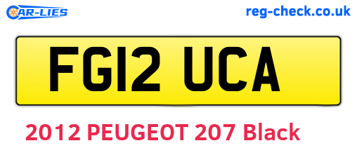 FG12UCA are the vehicle registration plates.