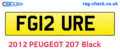 FG12URE are the vehicle registration plates.