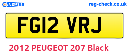 FG12VRJ are the vehicle registration plates.
