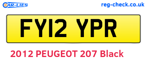 FY12YPR are the vehicle registration plates.
