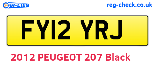 FY12YRJ are the vehicle registration plates.