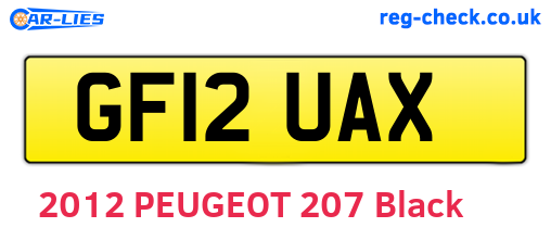GF12UAX are the vehicle registration plates.