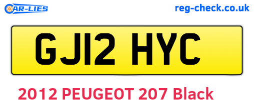 GJ12HYC are the vehicle registration plates.