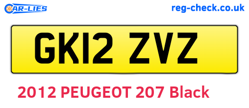 GK12ZVZ are the vehicle registration plates.