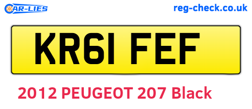 KR61FEF are the vehicle registration plates.