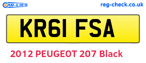 KR61FSA are the vehicle registration plates.
