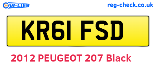 KR61FSD are the vehicle registration plates.