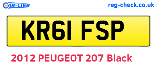 KR61FSP are the vehicle registration plates.
