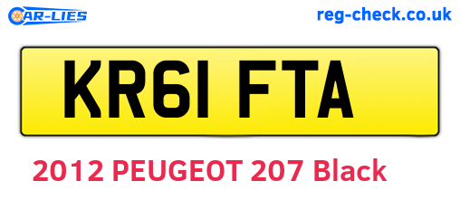 KR61FTA are the vehicle registration plates.