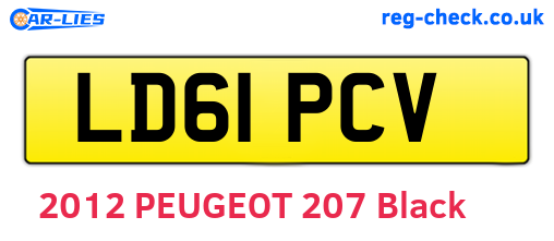 LD61PCV are the vehicle registration plates.
